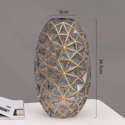 Luxurious Geometric Glass Vase