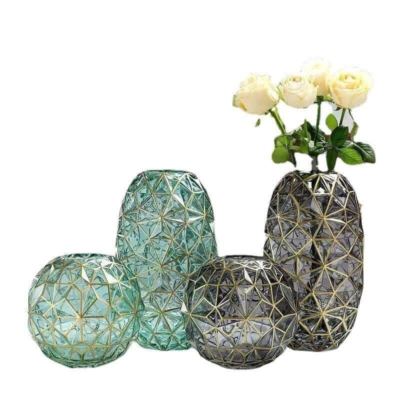 Luxurious Geometric Glass Vase