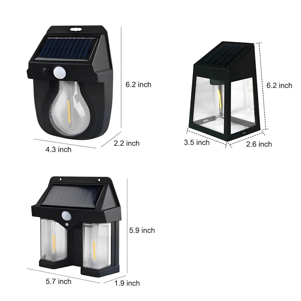 Waterproof  Bulb Intelligent Three Modes Modern Solar Wall Lights