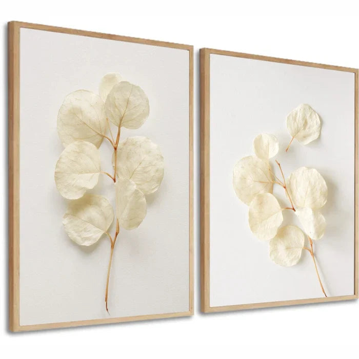 Set of 2 Botanical White Flower Decorative Frames