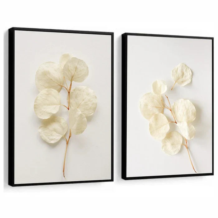 Set of 2 Botanical White Flower Decorative Frames