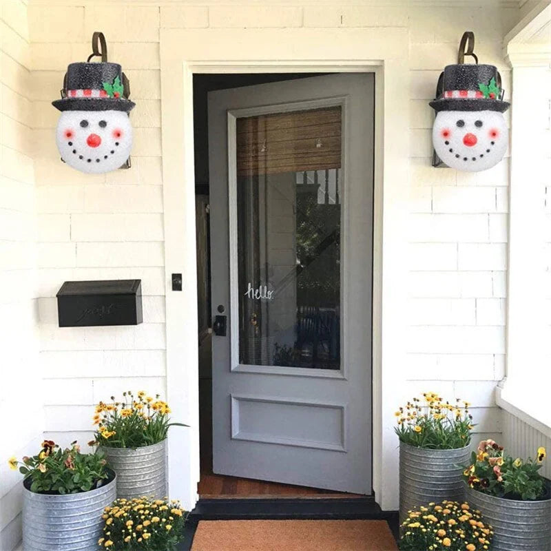 Christmas Snowman Porch Light