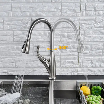 Contemporary 360° Swivel Kitchen Faucet with Hot and Cold Water