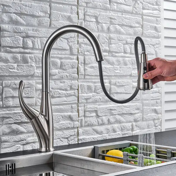 Contemporary 360° Swivel Kitchen Faucet with Hot and Cold Water